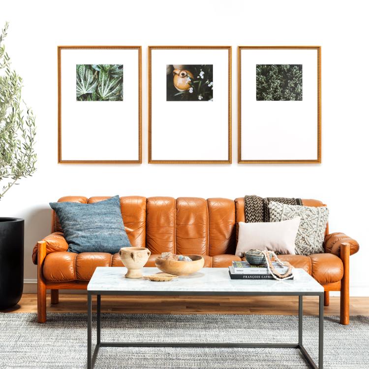 Design de parede de camelo em cor de camelo e moldura extra grande