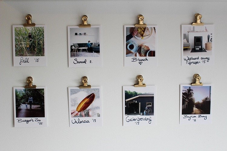 Basta criar uma parede de imagem com fotos Polaroid