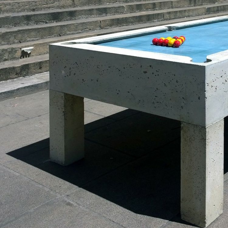 Mesa de sinuca-concreto-fora-do-jogo-ideia-moderna