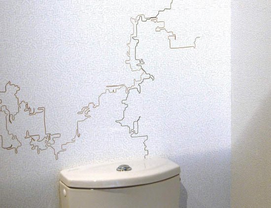 Comunicação de papel de parede de banheiro - 55 quebra-cabeças de designer