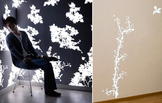 Inovação de design de fonte de luz de padrão de papel de parede de parede