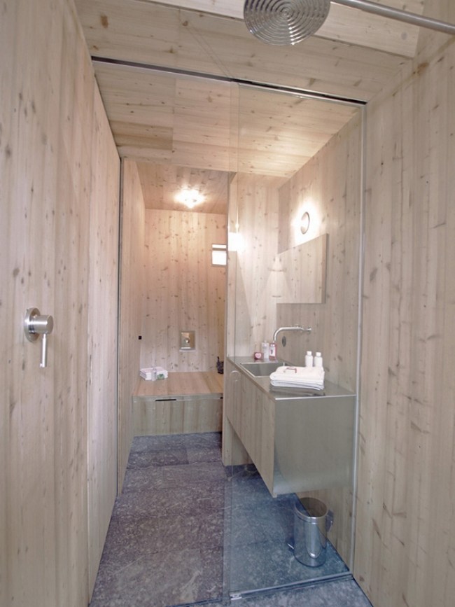 Revestimento de parede de banheiro de madeira Ufogel casa de madeira resorts de férias Tirol Oriental