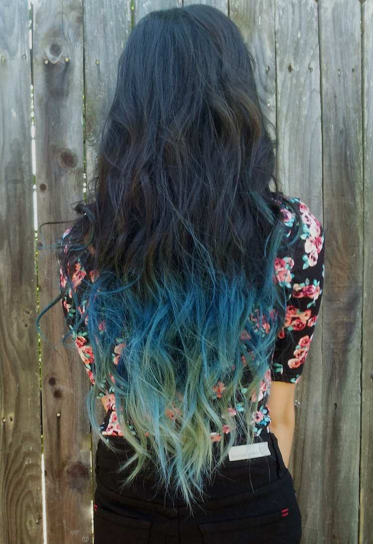 cabelo azul oceano cabelo cores tendência ombre look morena