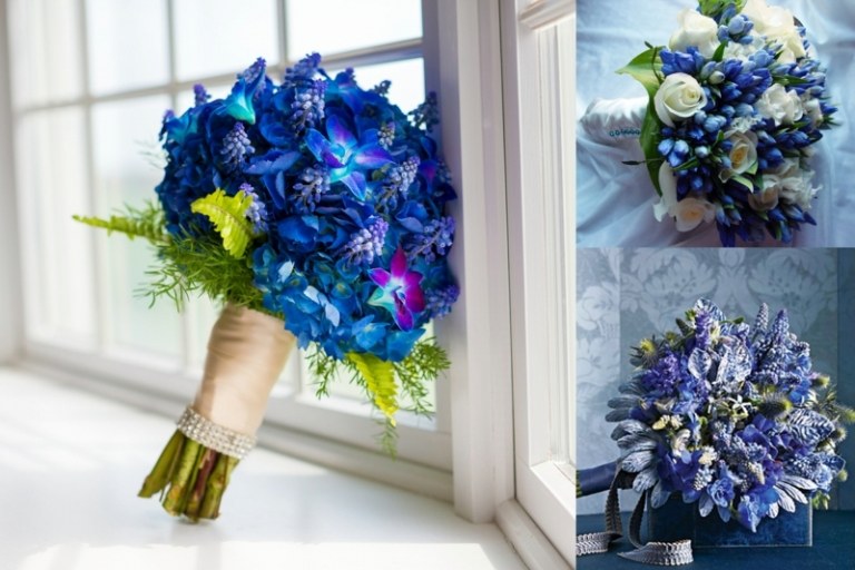 tendências de flores para casamento cor azul sotaque ideia moderna romântica