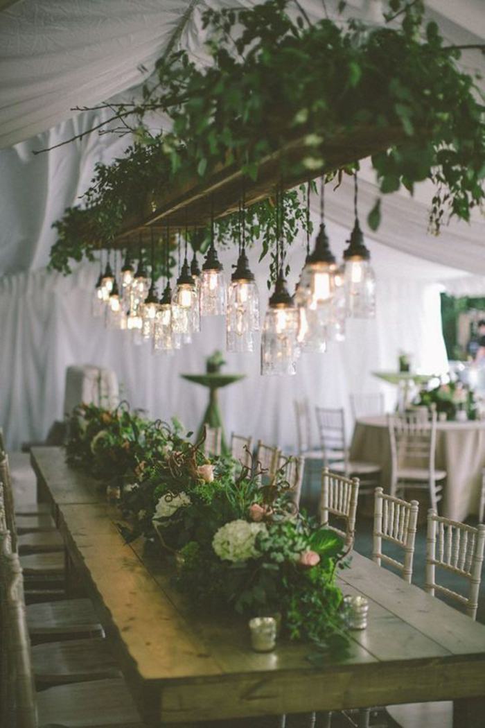 decoração verde casamento mesa decoração folhas ideia noiva