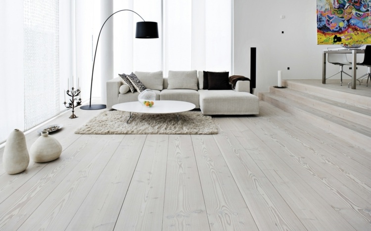 piso de madeira design branco degraus em parquet lâmpada de piso carpete