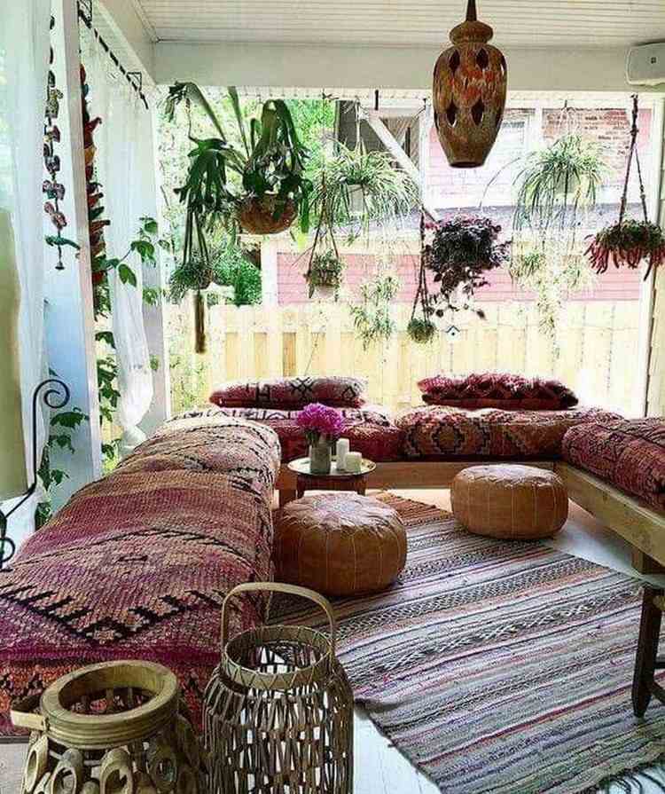 Estilo de vida marroquino tendência de móveis vintage boho sala de estar