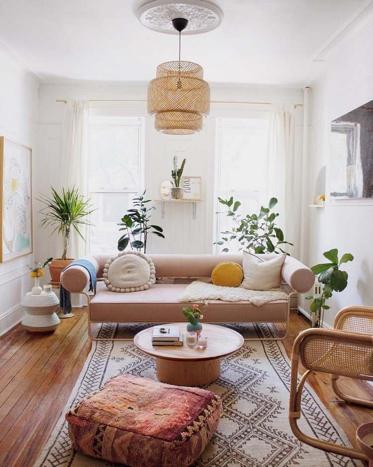 Iluminação de sala de estar acessórios para casa tendências dicas de estilo boho para casa