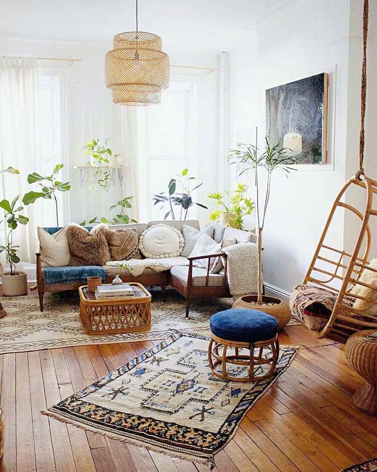 Tendências de móveis de vime Estilo de vida marroquino Móveis de sala de estar no estilo boho Dicas