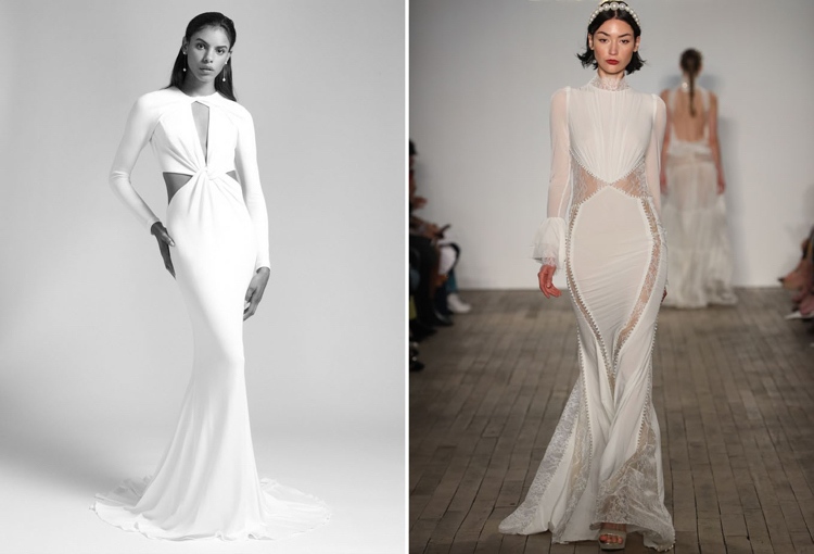 Vestido recortado moda nupcial 2019 sensual moderno
