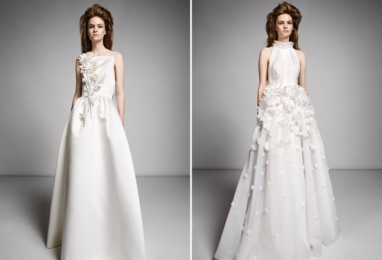 Estampas florais 3D de vestidos de noiva 2019