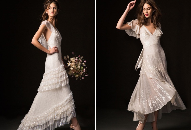 Vestidos de noiva 2019 com brilho 20s toque retro