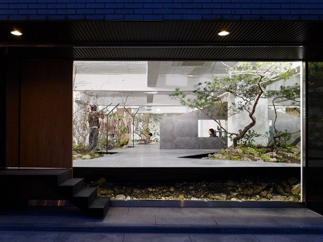 sala de recepção idéias de design do japão jardim de pedras árvore bonsai