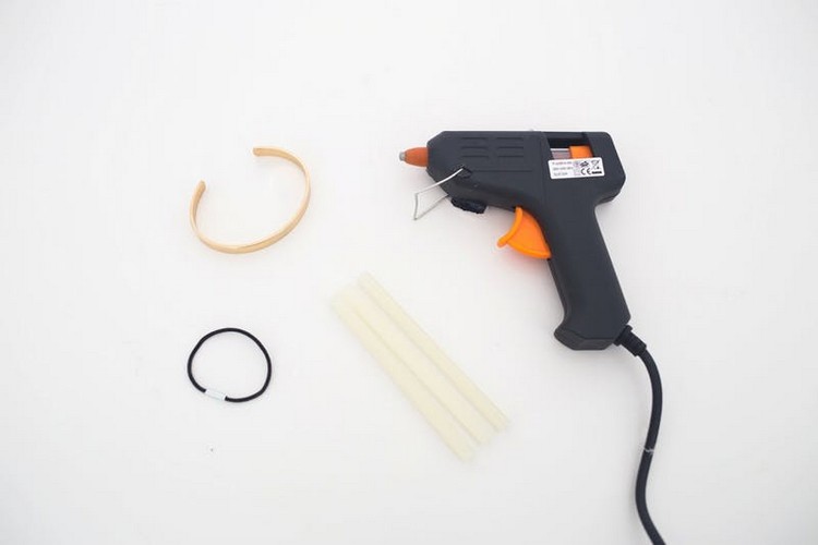 materiais de punho de coque faça você mesmo cola quente pulseira de laço de cabelo