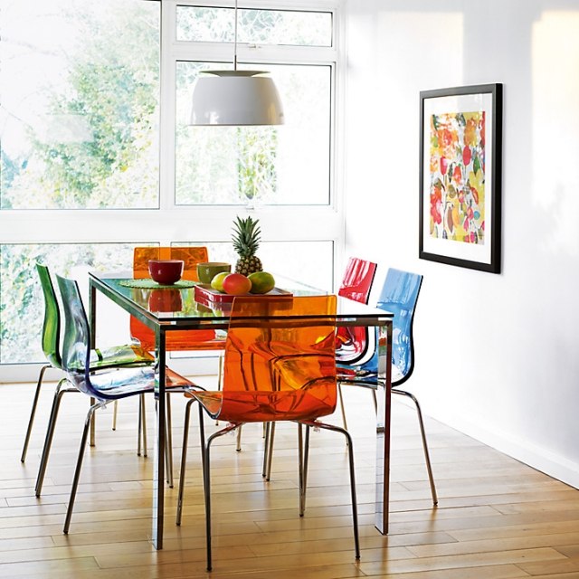 cozinha-cadeiras-acrílico-vidro-moderno-ergonomicamente-projetado-estrutura de metal