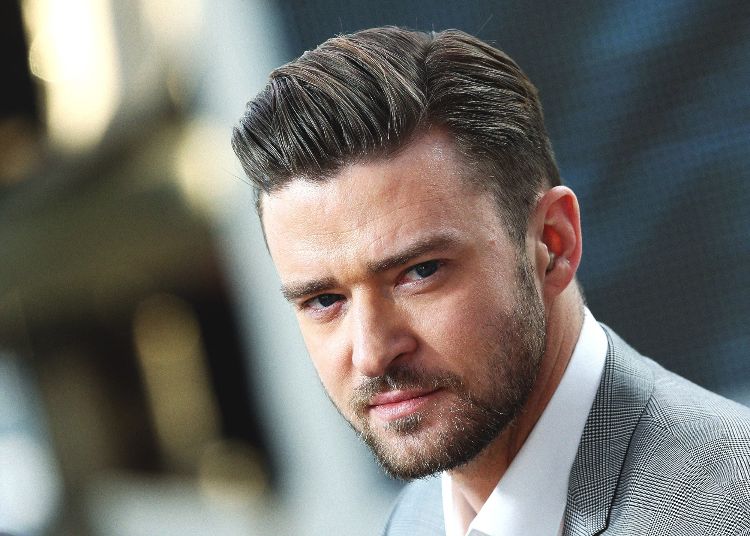 penteados de negócios para homens justin timberlake close up barba camisa jaqueta