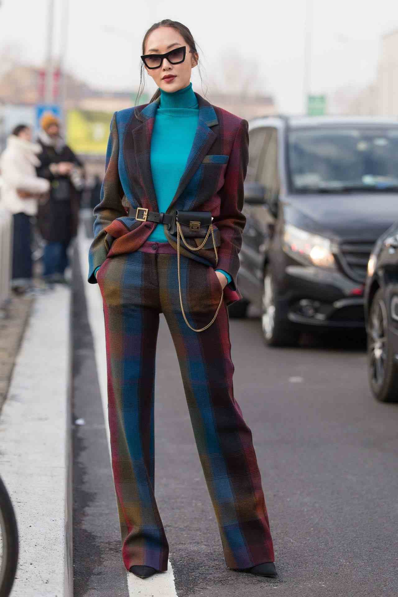 Calça combinando roupas femininas de negócios femininas de inverno