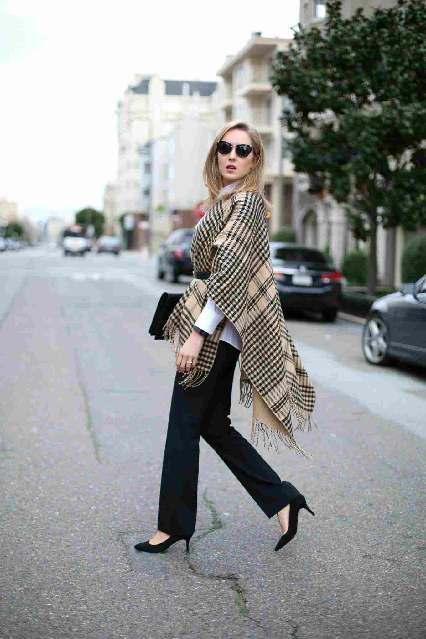 Combine looks de escritório, roupa de negócios, lenço de lã de inverno feminino