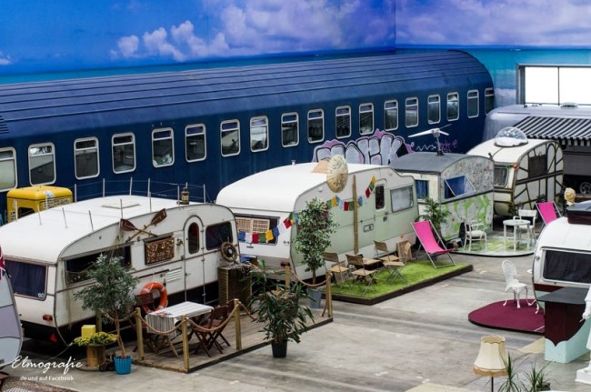 Hostel BaseCamp-Bonn American Airstreams-VW-Buses Armazém da Deutsche Bahn