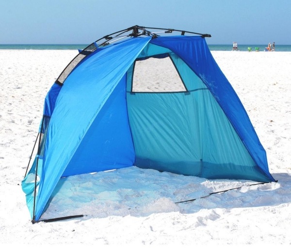Tenda de náilon para acampamento na praia de design azul