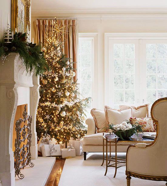 Decorações para árvores de Natal - cores da tendência - ouro - Spanstern