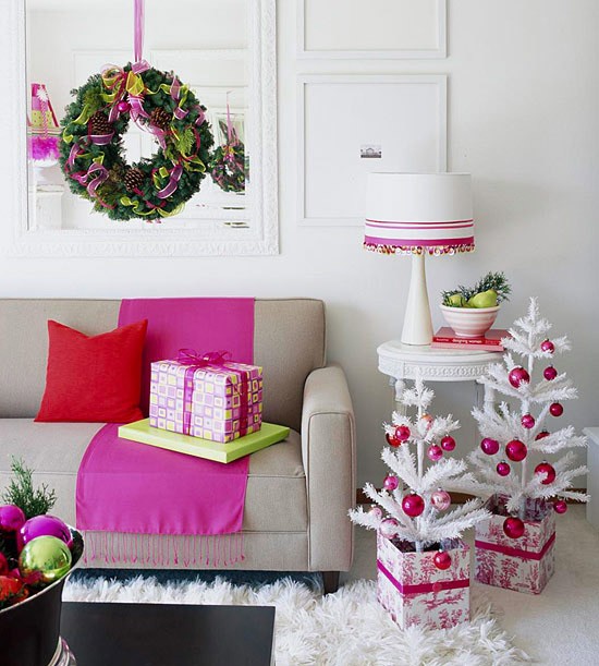 white-small-artificial-christmas-trees-living-room