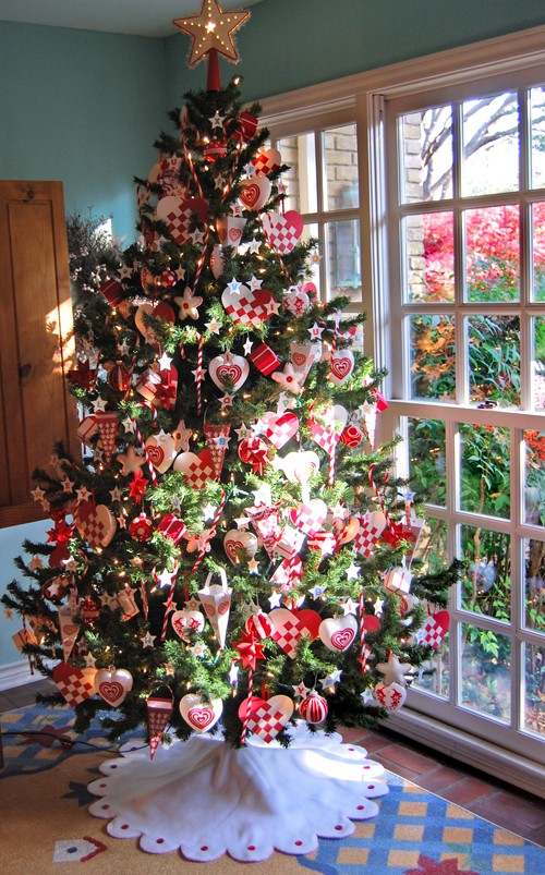 decorações para árvores de natal padrão xadrez