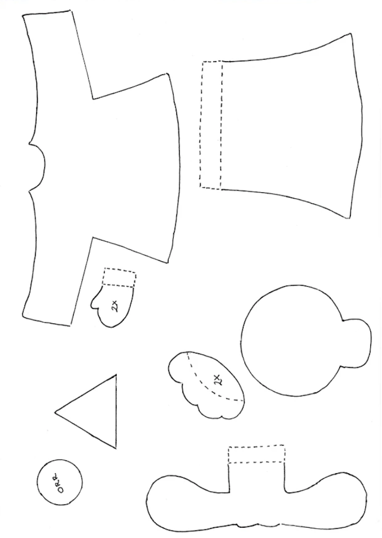 Modelo de palhaço recortado papel de construção de partes do corpo