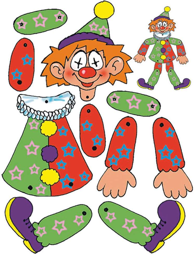 agile clown handicrafts print template parts body