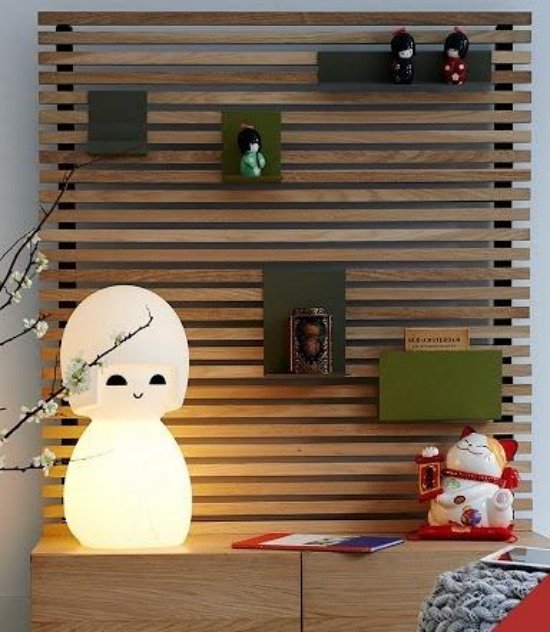 Ideias de estilo asiático para lâmpadas de design no quarto das crianças