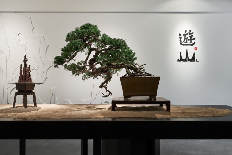 mini-árvore de exposição interna da galeria de arte de taiwan