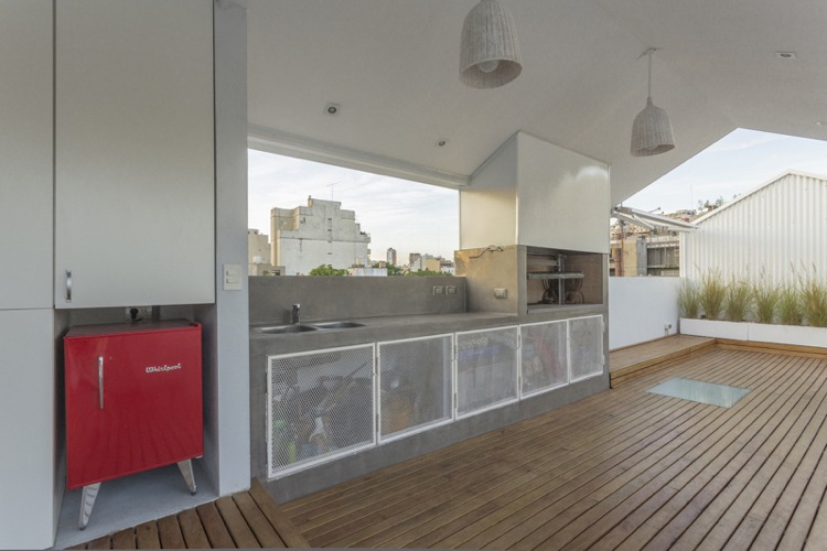 terraço-telhado-design-sustentável-orçamento-concreto-madeira-cozinha ao ar livre