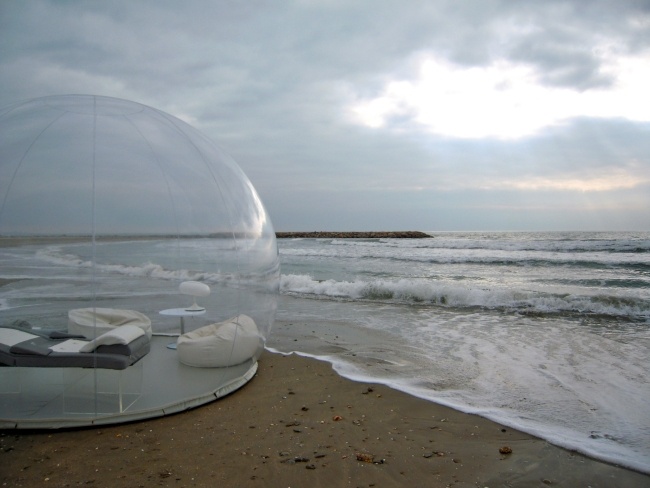 projeto de casa inflável do mar do quarto como casa bolha