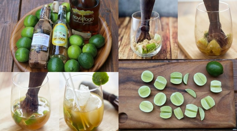 Receita de Caipirinha preparação original Brasil Limão Açucar Coctail Verão.