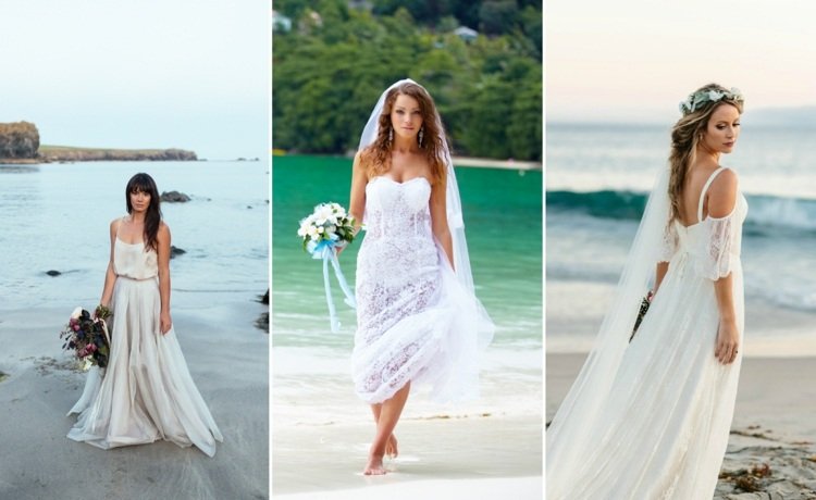 Escolha o vestido de noiva certo para um casamento na praia com essas dicas e ideias