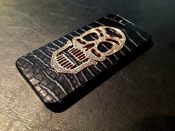 iphone 5s edição limitada estojo de couro de luxo acessório padrão de crânio