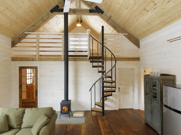 cama alta para adultos escada em espiral, cabana com degraus de madeira