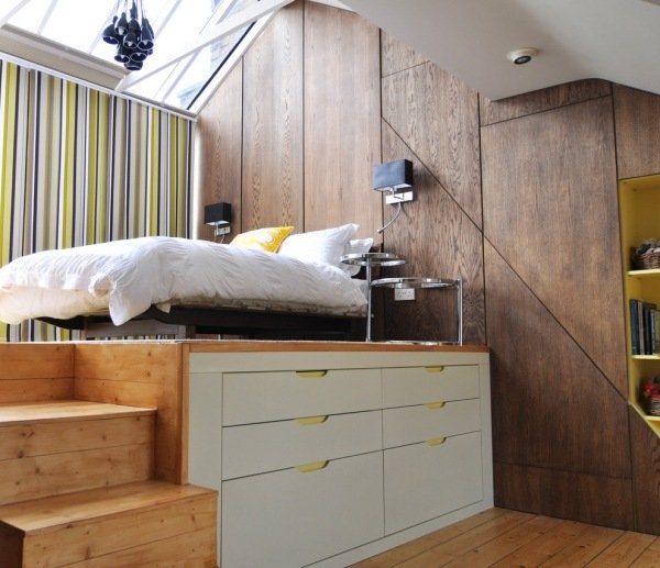 cama alta gavetas para adultos espaço de armazenamento clarabóias