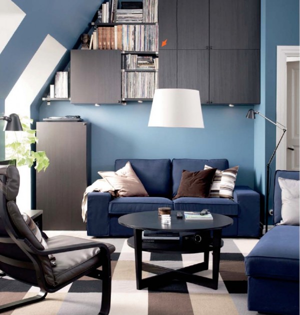 conjunto de sofá azul ikea sala de estar