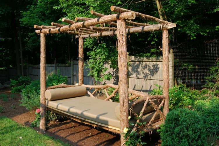 espreguiçadeira ideia ao ar livre móveis rústicos de madeira para jardim