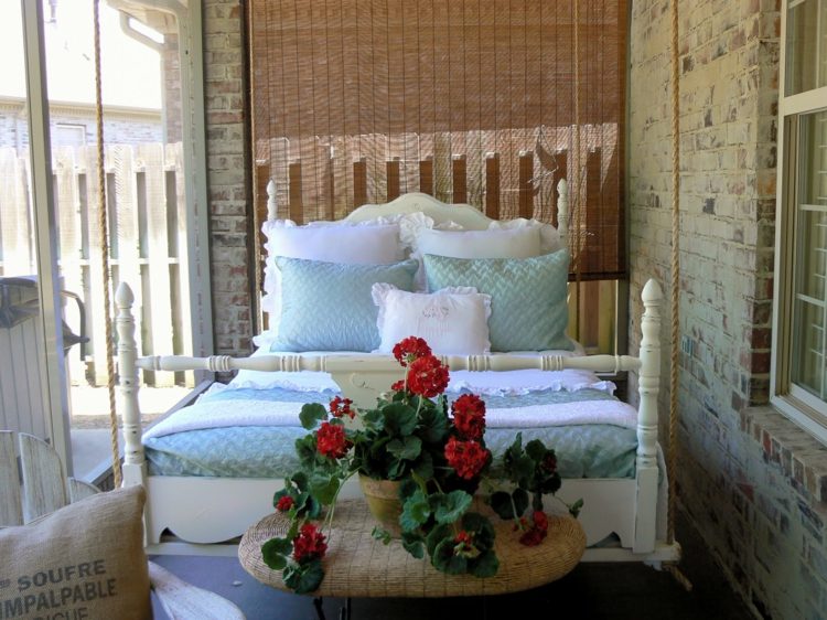 Faça você mesmo a mobília cama área externa varanda romântica