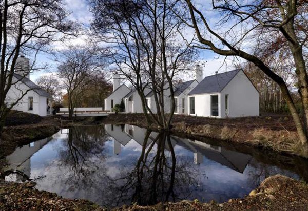 casa moderna construção de casa papel dobrável arte casa lagoa