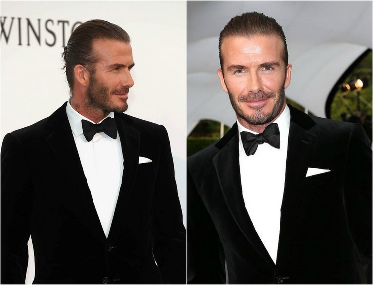 penteado atual david beckham cabelo de comprimento médio homem coque molhado look