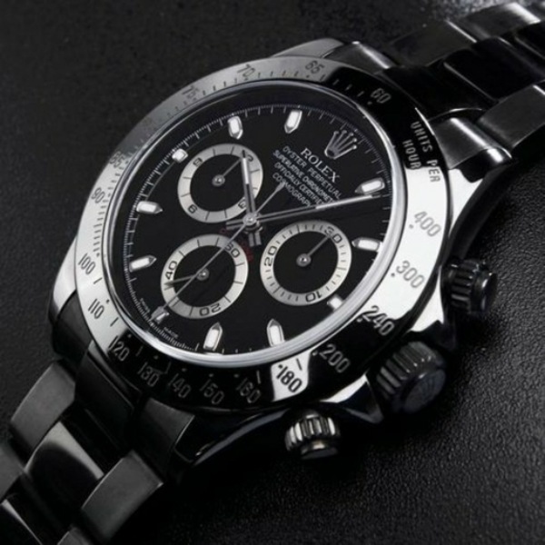 relógio rolex mostrador preto impressiona