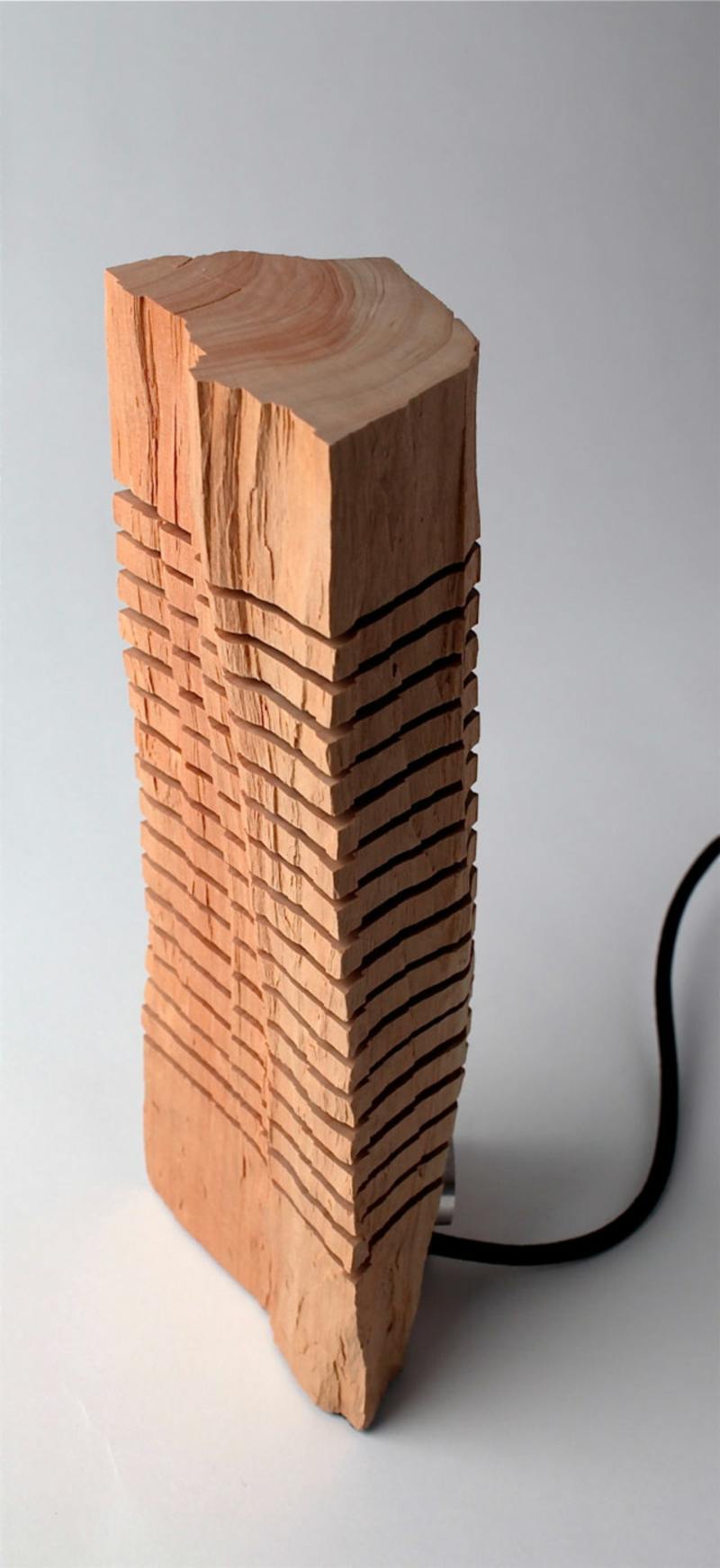 deco feito de madeira design lâmpada ideia original sotaque deco