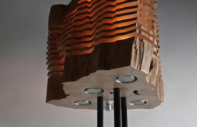 decoração feita de madeira cipreste candeeiro interior de metal