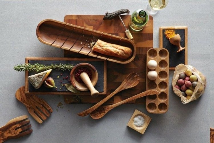 Ideias de decoração para a cozinha -faça-você-mesmo-colchetes-madeira-utensílios-prático-materiais naturais-sustentável