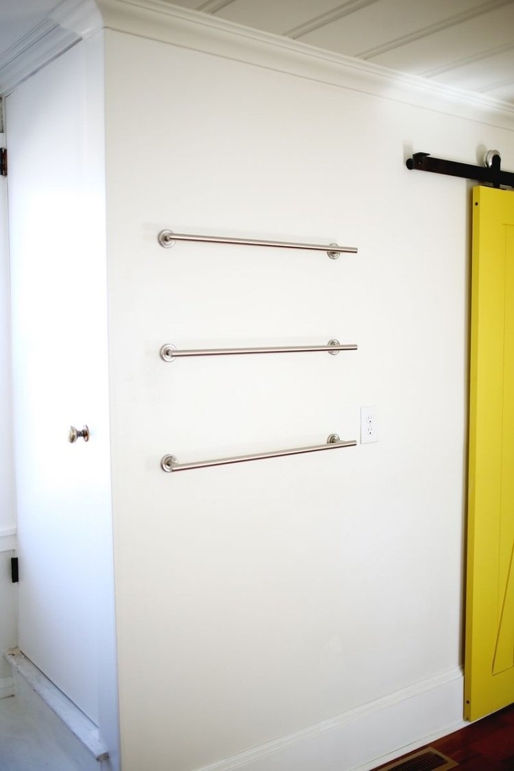 decoração-ideias-cozinha-faça-você-mesmo-suportes-utensílios-suporte-hastes-aço inoxidável-parede-montagem