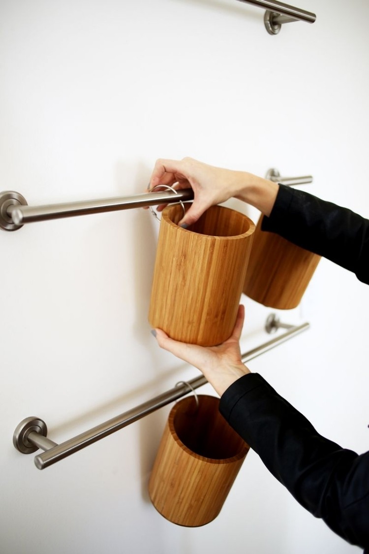 decoração-ideias-cozinha-faça-você-mesmo-suportes-bambu-fogões-utensílios-recipientes-suportes