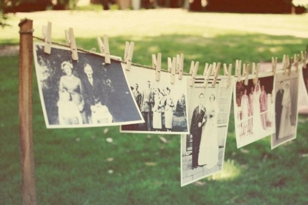 decoração de fotos de família - no jardim - para ocasiões festivas - ideias